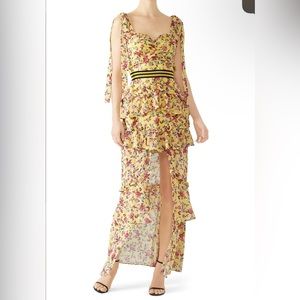 For Love & Lemons Maison Dress | Yellow Floral size large